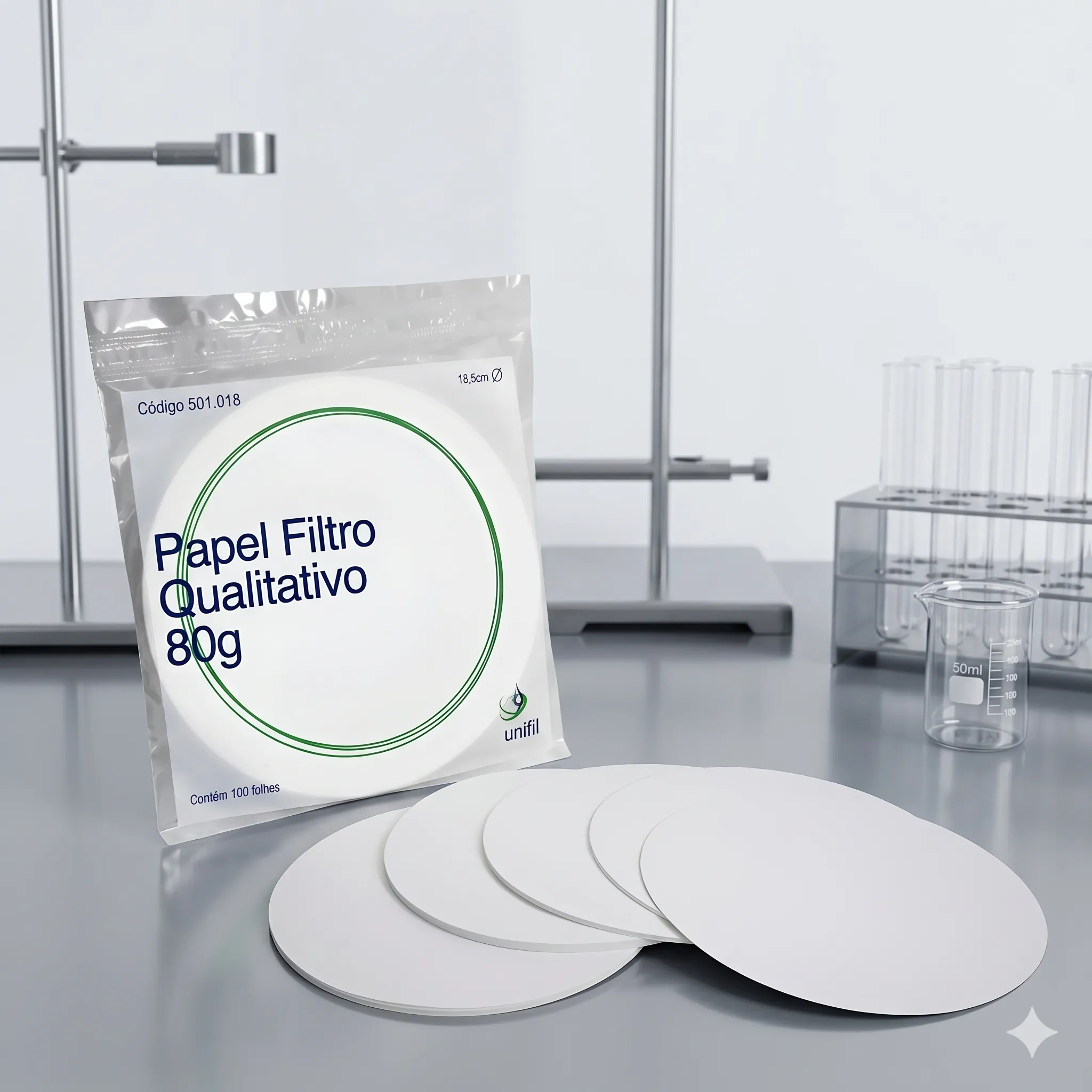 Papel Filtro Qualitativo Unifil 80g Caixa Com 100 Folhas